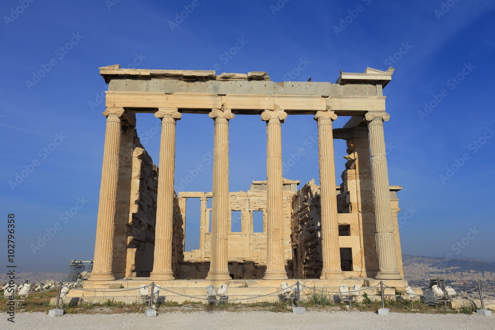 The Erechtheum at the Acropolis in Athens, Greece