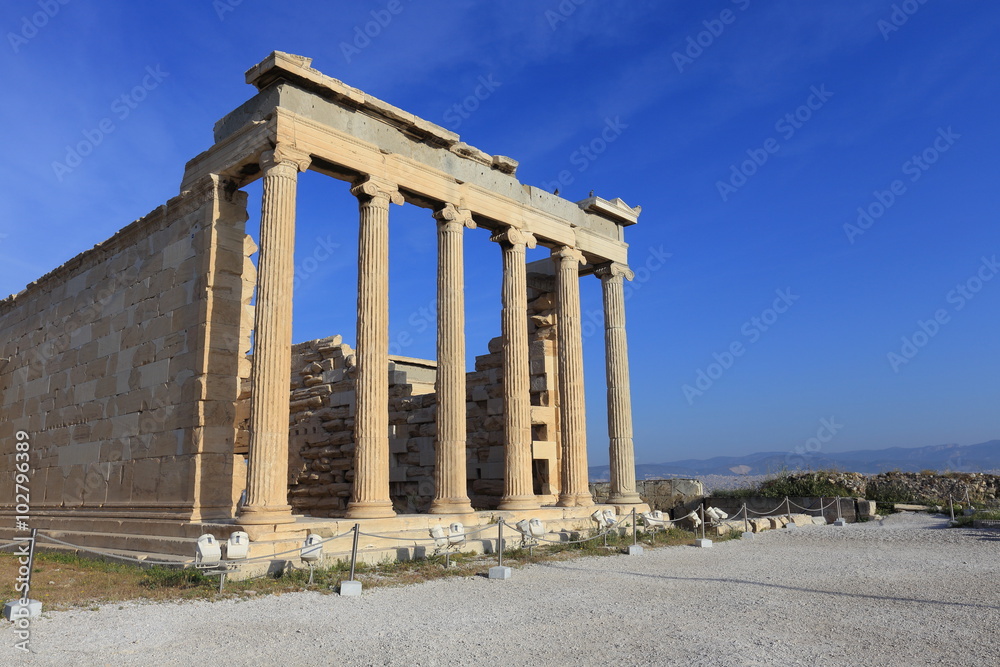 The Erechtheum at the Acropolis in Athens, Greece