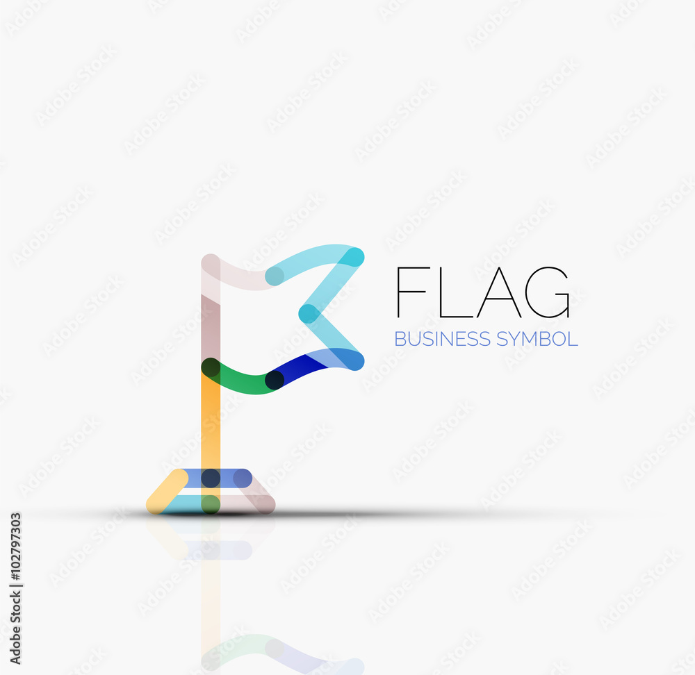 Logo flag, abstract linear geometric business icon Logo flag, abstract linear geometric business icon