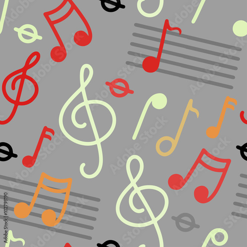 Abstract musical seamless pattern
