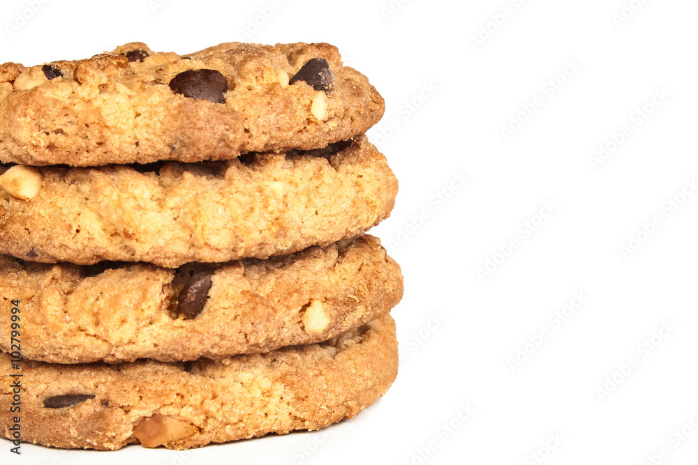 Close up image of delicious cookies isolated on white background. Close up image of delicious cookies isolated on white background.
