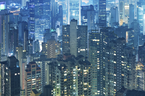 Aerial view of Hong Kong City © leeyiutung
