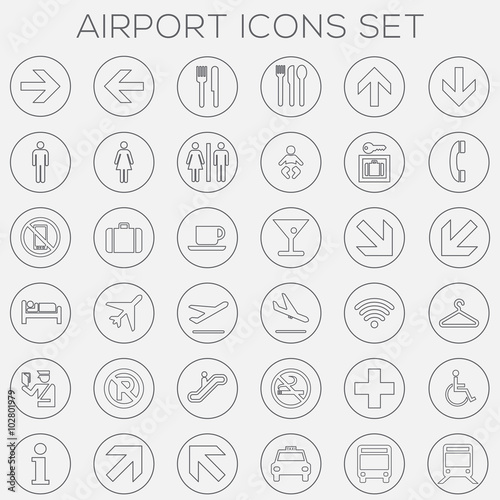Airport Signage Icons Set - vector eps1 photo