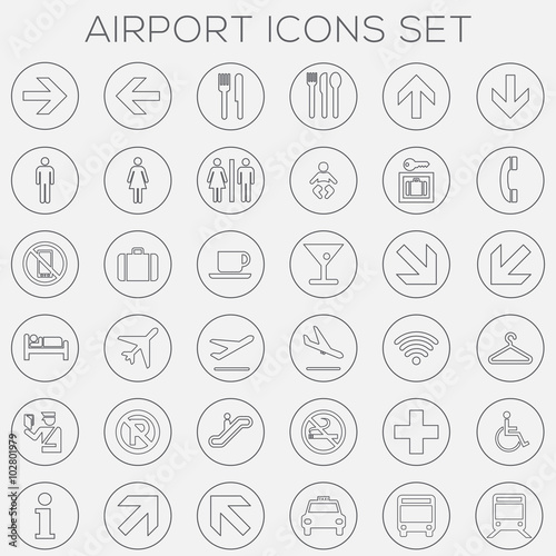 Airport Signage Icons Set - vector eps1