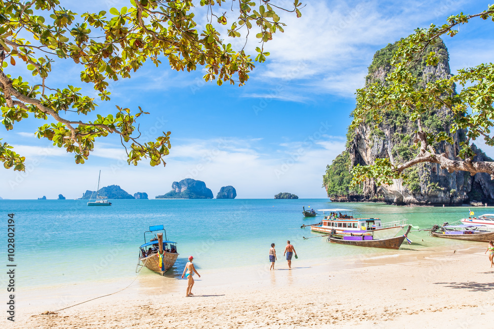 Fototapeta premium plage de Phra-Nang, Krabi, Thaïlande 