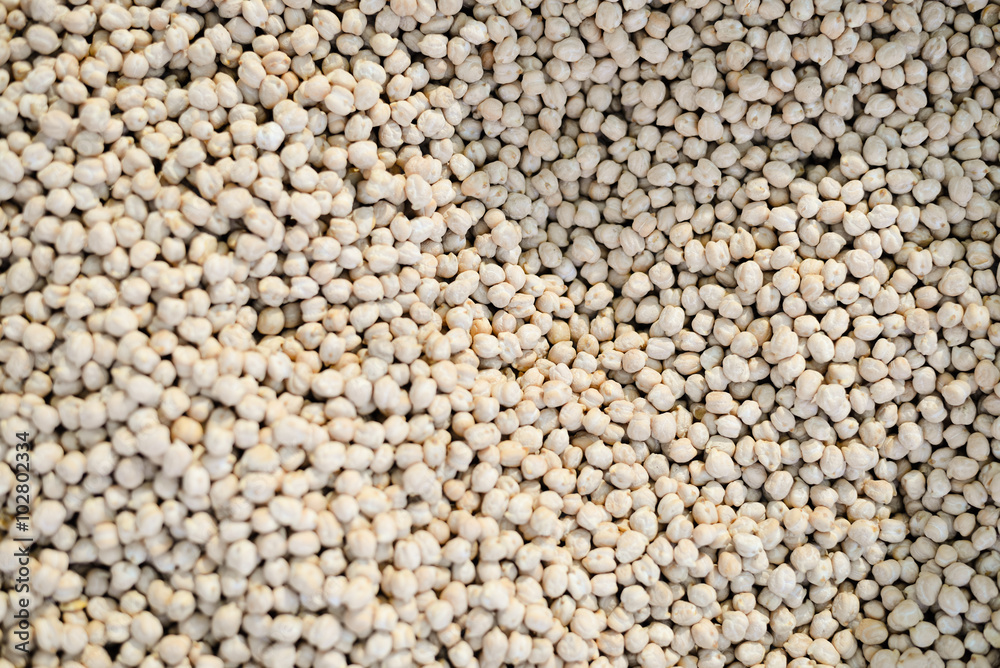Beans in market stall container Beans in market stall container