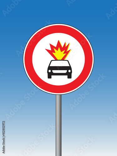 carrying explosives not allowed vehicles