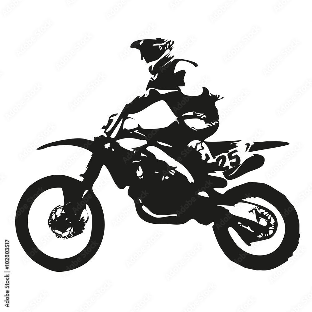 Motocross Dirt Bikes Silhouette Stock Vector by ©hobrath 77481250