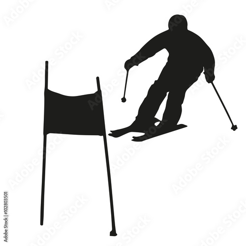 Vector skier silhouette