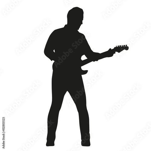 Guitar player silhouette