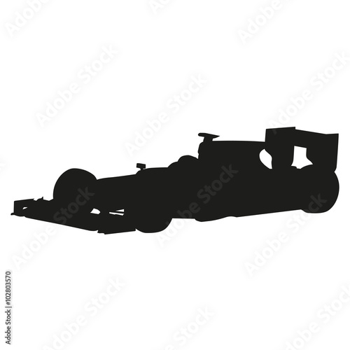 Forumula car racing, vector isolated silhouette