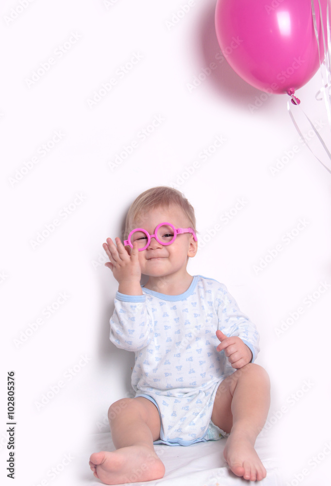 Fototapeta premium baby with balloons