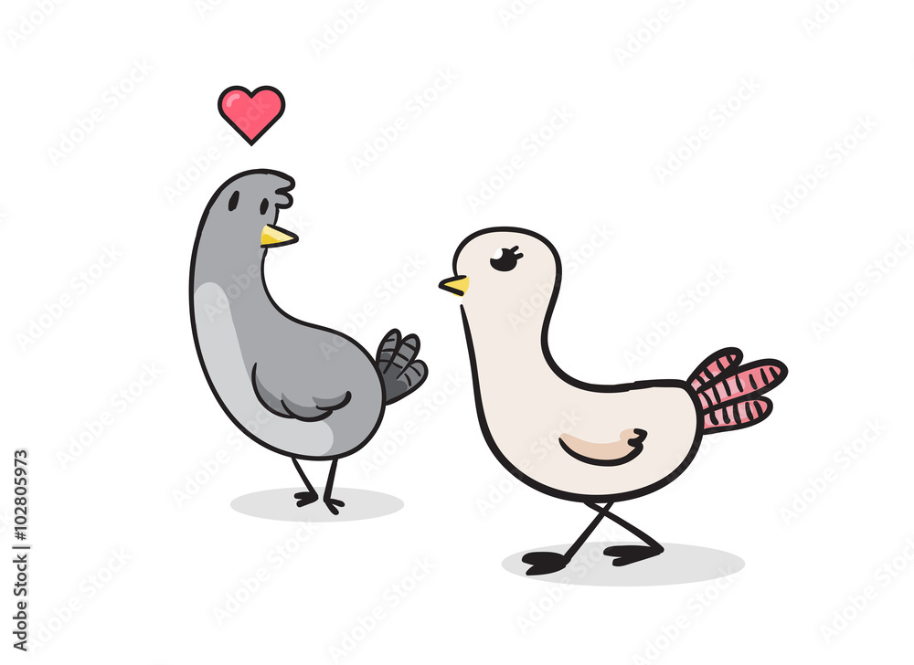 Fototapeta premium Cute Pigeon vector illustration