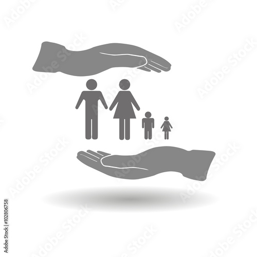 life insurance for the entire family, hands - a symbol of insurance