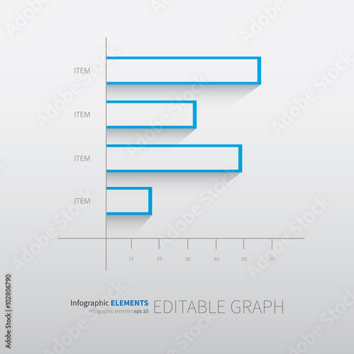 modern vector graph / clean infographics diagram in blue color for presentation