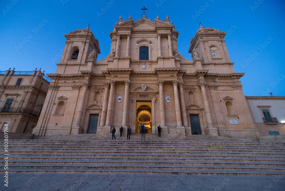 Basilica Cattedrale di San Nicolò.  Roman Catholic cathedral in Noto in Sicily, Italy. Built in the style of the Sicilian Baroque.
