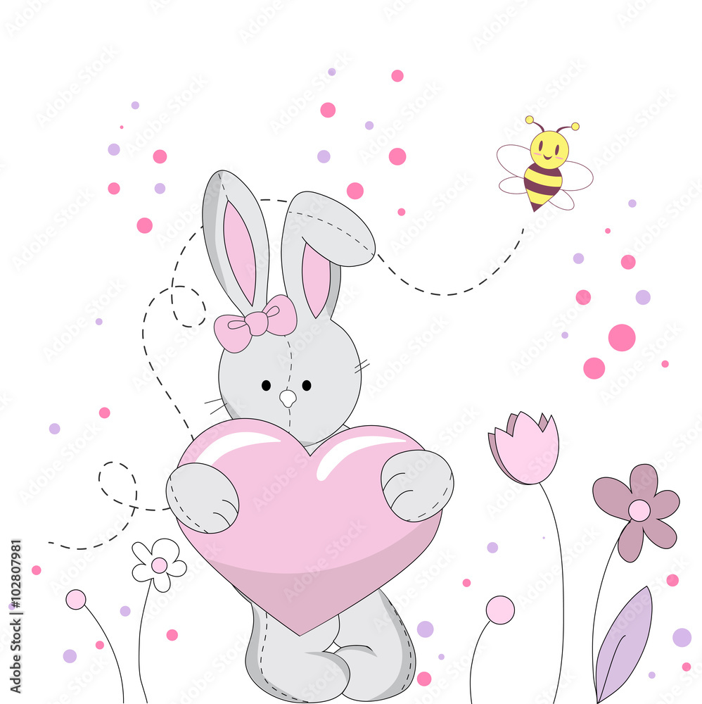 Romantic Bunny, Valentine's Day Romantic Bunny, Valentine's Day