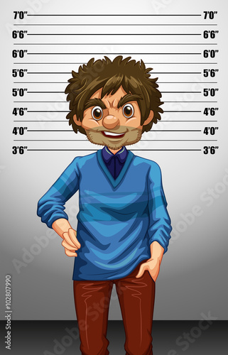 Man with measuring height