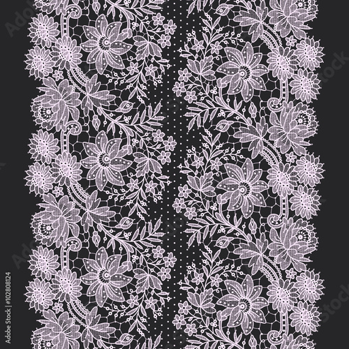 Lace Vertical Seamless Pattern.