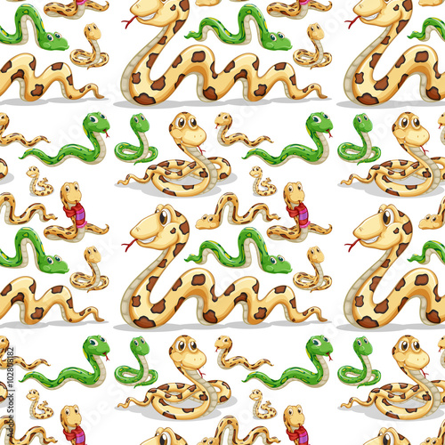 Seamless background with snakes