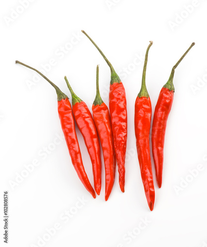 red chillies on white