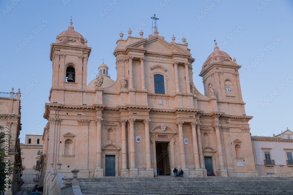 Basilica Cattedrale di San Nicolò.  Roman Catholic cathedral in Noto in Sicily, Italy. Built in the style of the Sicilian Baroque.