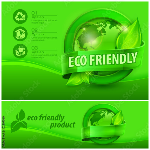 Eco friendly infographic in green