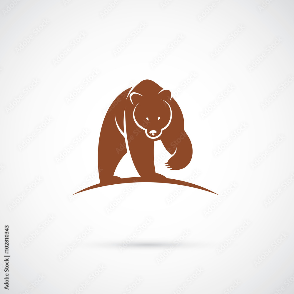 Obraz premium Grizzly bear label 