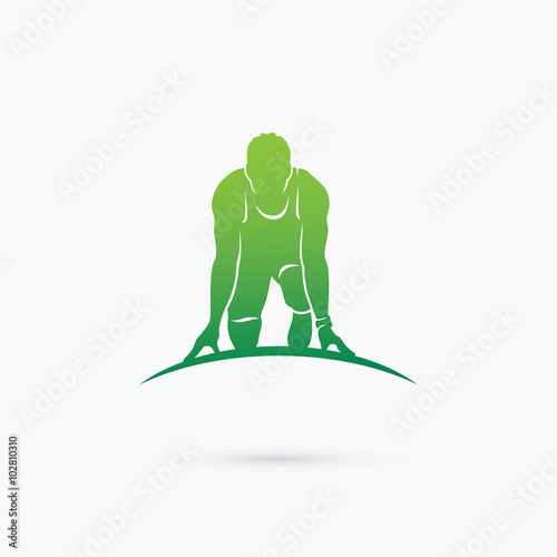 Sprinter at starting position 