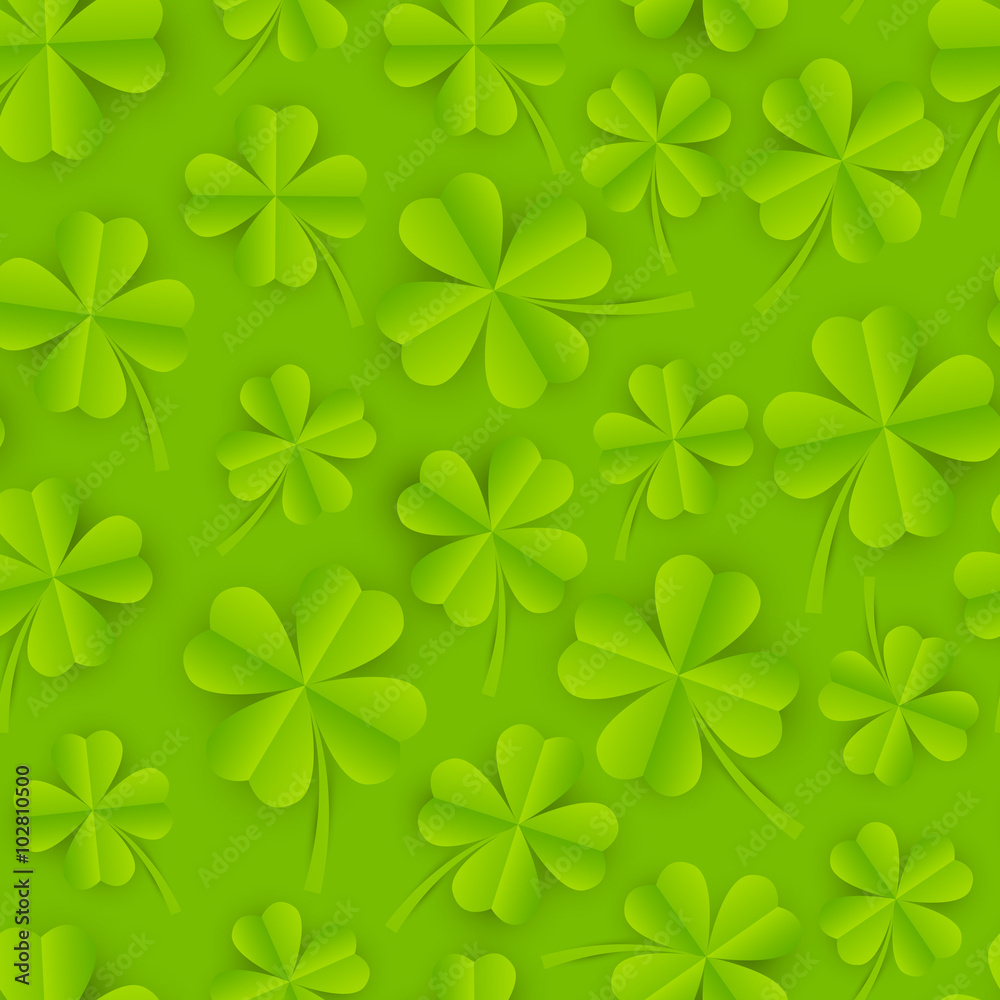 Seamless pattern with paper clover Seamless pattern with paper clover