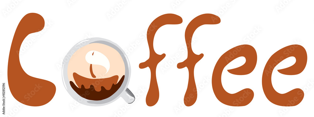 Coffee dreams of travel/ vector label coffee with latte art travel Coffee dreams of travel/ vector label coffee with latte art travel