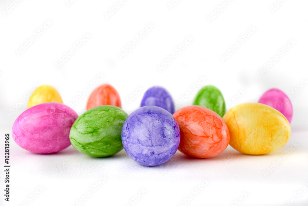 Buntes Ostersortiment hart gekochte Eier Buntes Ostersortiment hart gekochte Eier