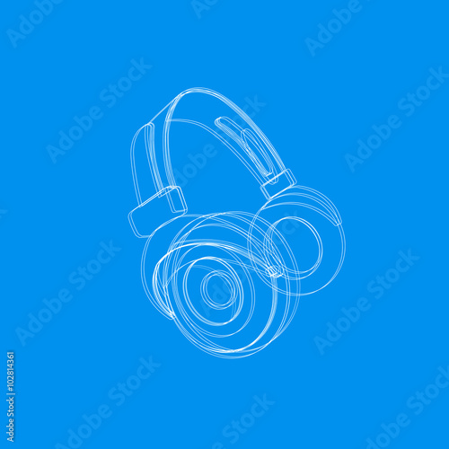 Headphones music cover easy editable