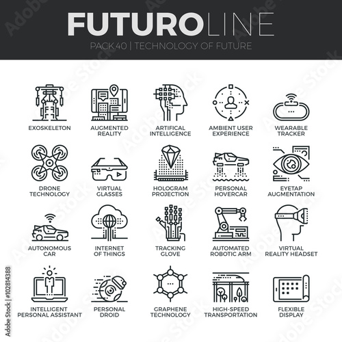 Future Technology Futuro Line Icons Set