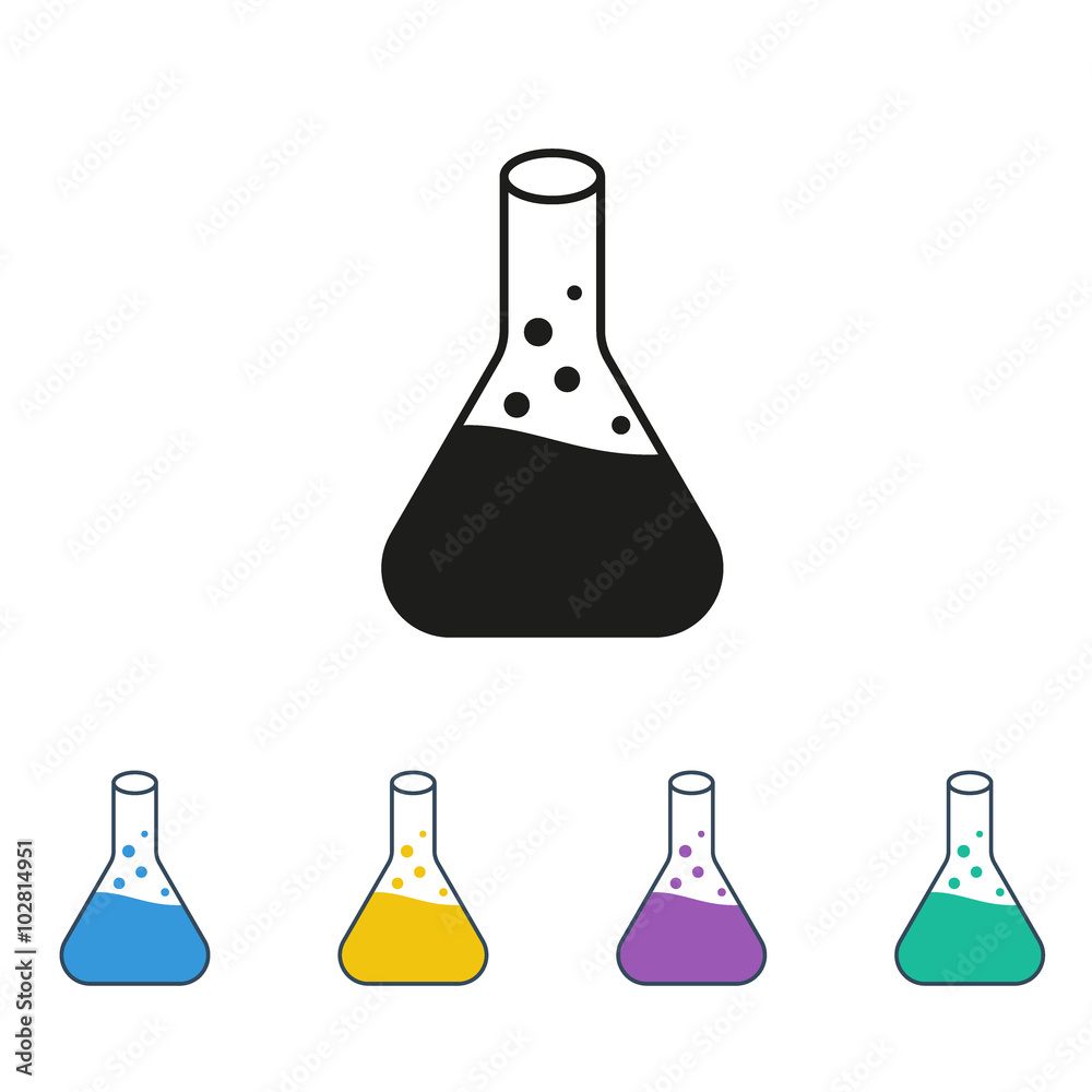 Conical Flask Icon Isolated on White Background Conical Flask Icon Isolated on White Background