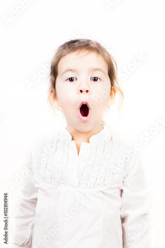 Emotional facial Expression of little girl - scary