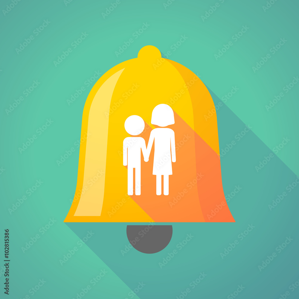 Long shadow bell with a childhood pictogram Long shadow bell with a childhood pictogram