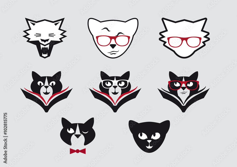 Free Vector  Icons collection cute cats animal