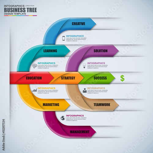 Infographic arrow tree vector design template