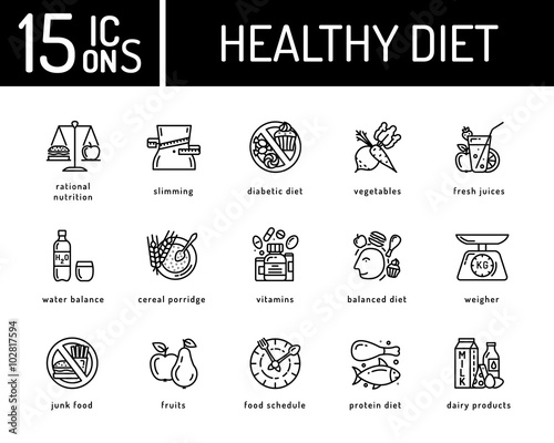 Healthy diet icons