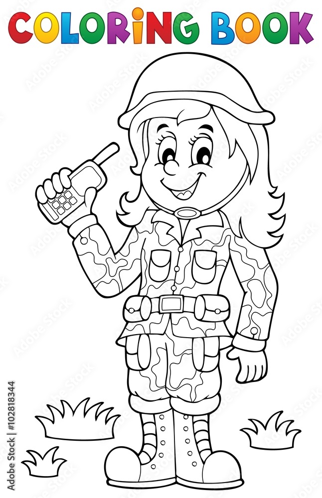 Military Girl Coloring Page For Adults Printable Easy