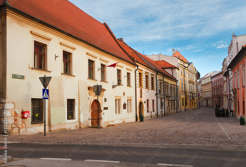 street in old Krakow, Poland