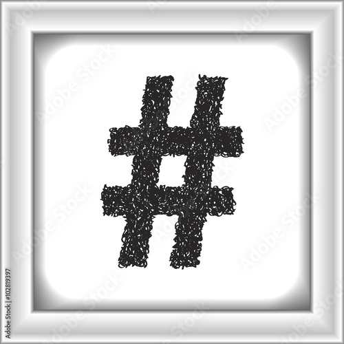 Simple doodle of a hash tag