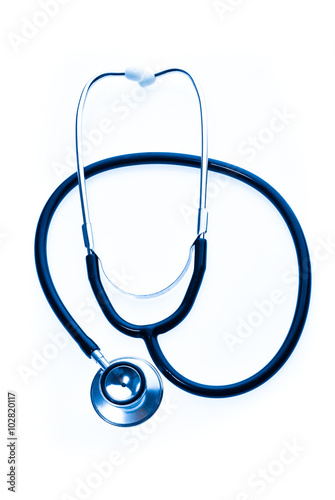 Stethoscope in blue Isolated on white