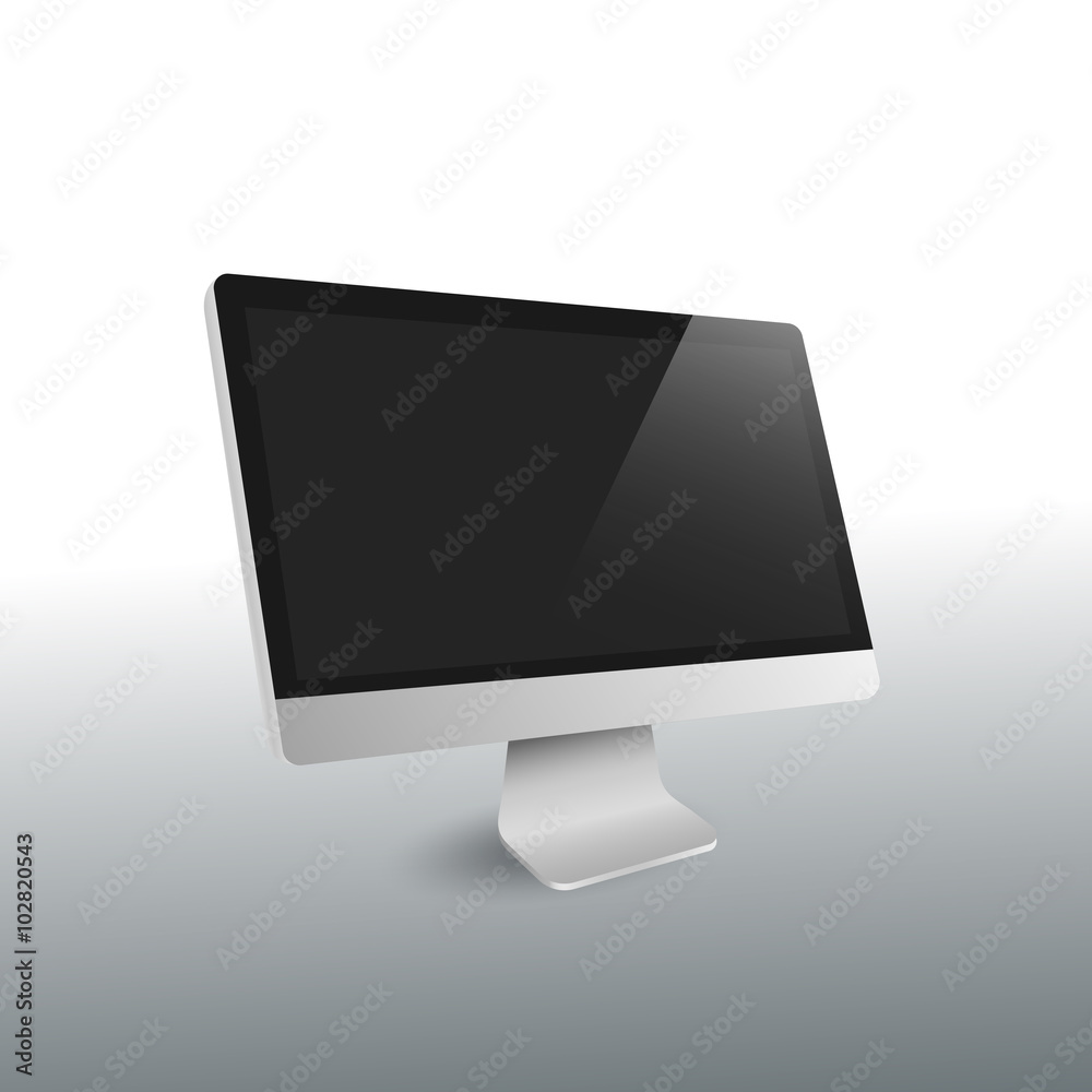 modern desktop computer wide screen display vector modern desktop computer wide screen display vector