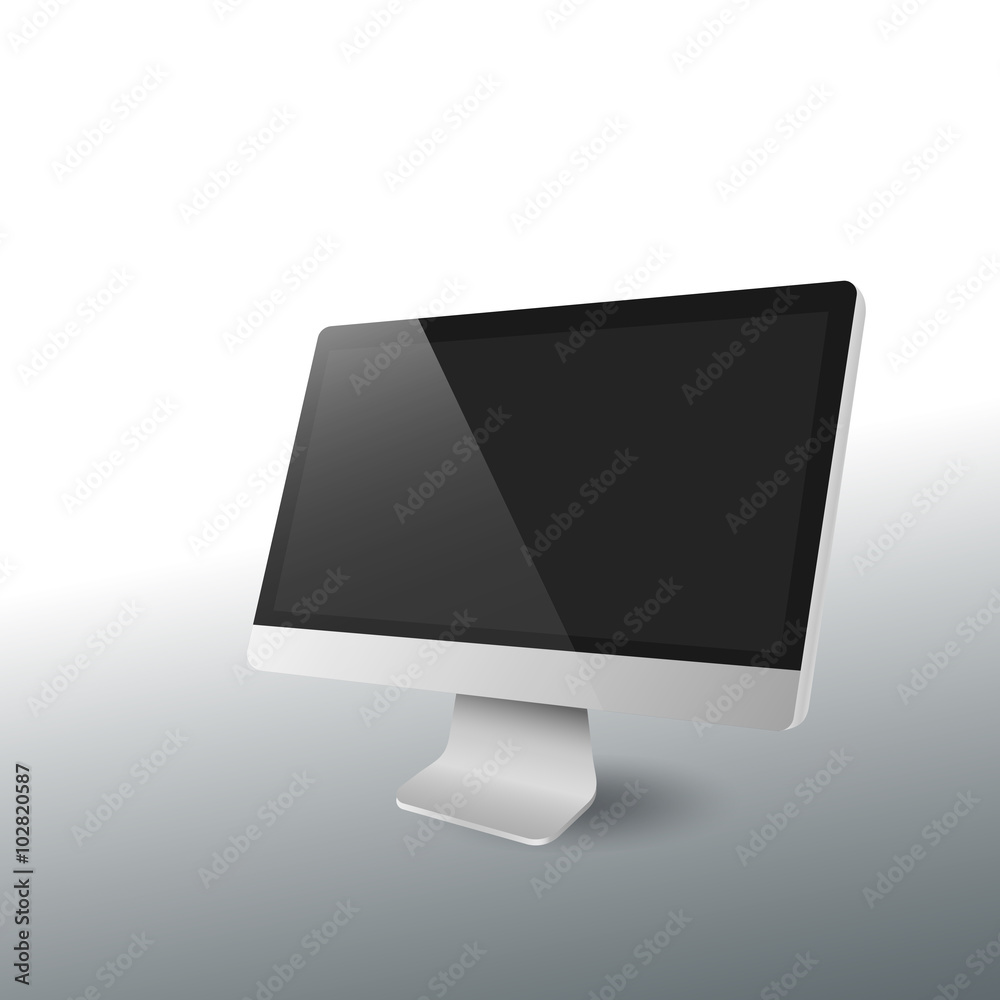 modern desktop computer wide screen display vector modern desktop computer wide screen display vector