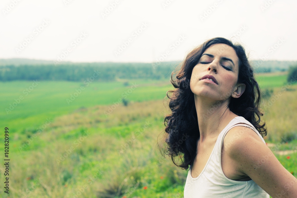 Portrait of beautiful 40 years old woman outdoors Portrait of beautiful 40 years old woman outdoors