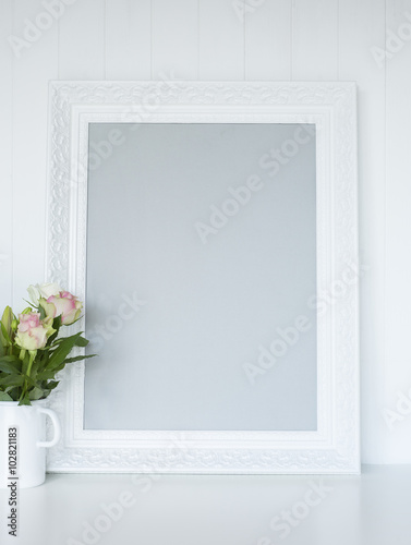 White picture frame on desk