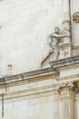 Detail of the facade of the University of Alcala, Madrid,Spain