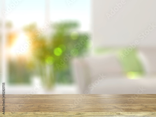 Table Top And Blur Interior